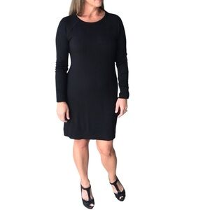 Lou & Grey Black Long Sleeve Stretch Knit Dress Size Small